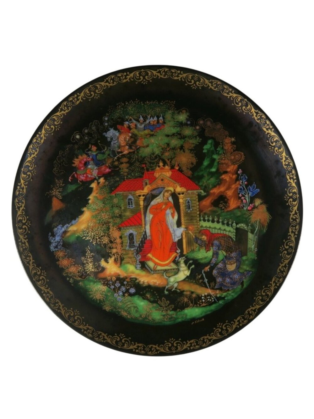 Bradex Palekh Russian Legends Plate – Dead Princess & Seven Bogatyrs, w/ COA